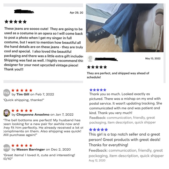 Handmade Patchwork Bell bottom Jeans Unisex Upcycled Mens Jeans - Picture 5 of 11